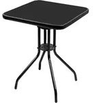 Bistrotisch Eckig Mit Glasplatte 60x60x70cm Schwarz-mmc33081bb