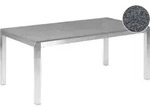 Beliani - Gartentisch Schwarz/silber Granit Edelstahl 180 X 90 Cm Poliert Modern