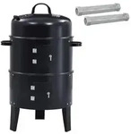Outdoor Grill &Oslash; 40 X 80 Cm Stahl Schwarz Vidaxl