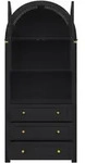 Hochschrank Mit 2 T&uuml;ren Und 3 Schubladen, Offenes Fach, Bogen-design, Aus Mdf,