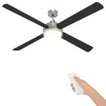 Deckenventilator Mit Licht Und Fernbedienung &Oslash; 130 Cm Schwarz Vidaxl