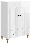 Vidaxl Sideboard High Gloss White 66 X 34.5 X 95 Cm Engineered Wood