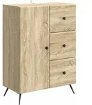 Vidaxl Sideboard Sonoma Oak 66 X 34.5 X 90 Cm Engineered Wood