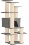 Vidaxl Cat Tree With Sisal Scratching Posts Light Grey 161 Cm