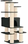 Vidaxl Cat Tree With Sisal Scratching Posts Dark Grey 161 Cm