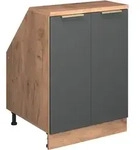 Dachschr&auml;genschrank Rion, Anthrazit-gold, 60 X 81.6 Cm Mit 2 T&uuml;ren,...