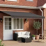 Vidaxl Manual Awning Frame With Leds Anthracite 4 X 3 M