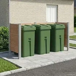 Vidaxl Garbage Bin Fence Brown 237 X 85 X 115 Cm Aluminium And Wpc