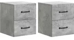 Wandmontierter Nachttisch 2 Stk. Betongrau 34,5 X 33 X 40 Cm Vidaxl