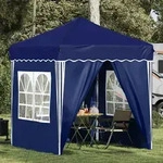 Vidaxl Pop-up Party Tent 195 X 195 X 245 Cm Blue Oxford Fabric