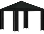 Vidaxl Gazebo 3 X 3 M Black Polyester And Steel 190 Gsm