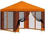 Garten Pavillon Mit Seitenw&auml;nden 3 X 3 M Orange Vidaxl