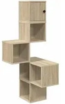 Vidaxl Wall Corner Shelf Sonoma Oak 48 X 48 X 120 Cm Engineered Wood