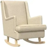 Schaukelstuhl Creme 62 X 80 X 85 Cm Stoff Vidaxl