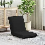 Vidaxl Adjustable Floor Chair Black Sheep Fabric