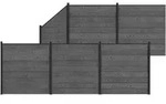 Zaunset 6 Stk. 965 X 186 Cm Wpc Und Aluminium Grau Vidaxl