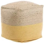 Beliani - Pouf Gelb/beige Jute/baumwolle Quadrat Boho-stil
