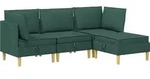 Modular Sofa Set Mit Stauraum 4 Stk. Dunkelgr&uuml;n Stoff Vidaxl