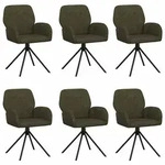 Drehstuhl Esszimmer 6 Stk. Kunstwildleder Olivegr&uuml;n Vidaxl