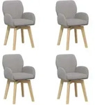 Drehstuhl Esszimmer 4 Stk. Boucl&eacute; Hellgrau 54 X 58 X 87 Cm Vidaxl