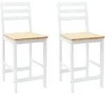Vidaxl Dining Chairs 2 Pcs Solid Rubber Wood White 40 X 47.5 X 99.5 Cm