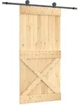 Schiebet&uuml;r 100 X 210 Cm Massivkiefer (unbehandelt) Vidaxl