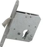 Assa Abloy - Schiebet&uuml;rschloss M. Vernickeltem Bogenriegel, Pz, Dm 65, Stulp...