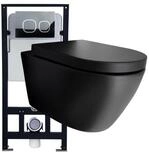Wc-komplettpaket Bernstein 43 B-8030r Schwarz Matt Mit Soft-close Sitz...