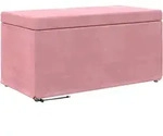 Hocker Rosa 81 X 41 X 40 Cm Samt Und Engineering Holz Vidaxl