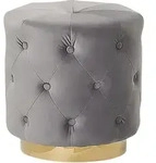 Pouf Carrollton Samtstoff Hellgrau