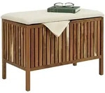 Relaxdays W&auml;schetruhe Mit Sitz, Badbank Mit Stauraum, 80 L W&auml;schesammler, Hbt
