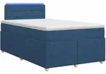 Boxspringbett Mit Matratze Mit Kopfteil Blau 120 X 200 Cm Stoff Vidaxl