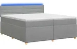 Boxspringbett Mit Matratze Hellgrau 200 X 200 Cm Stoff Vidaxl