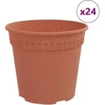 Vidaxl Round Flower Pot 24 Pcs Brick Red &Oslash; 19 X 16 Cm Plastic