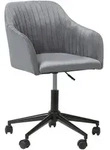 Beliani - Arbeitshocker Grau Aus Samtstoff B&uuml;rostuhl Mit Rollen Elegant Modern