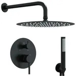 Vidaxl Concealed Shower System (round) Black Stainless Steel 201