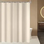 Duschvorhang 220x180cm Beige Antischimmel Textil Wasserabweisend Polyester Stoff