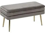 Bank Grau Aus Samtstoff 100% Polyester Eisenbeine Retro/modern Wohnzimmer