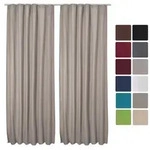 2er Set Beautissu Kr&auml;uselband Vorhang Amelie Luna Thermo 140x245cmsand