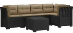 5-sitzer Gartensofa Mit Kissen Rattan-look Pp Anthrazit Vidaxl