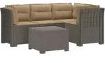 4-sitzer Garten Sofa Mit Kissen Rattan Look Pp Hellgrau Vidaxl