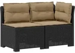 2-sitzer Garten-sofa Mit Kissen Rattan-look Pp Anthrazit Vidaxl