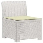 1-sitzer Garten-sofa Mit Kissen Rattan-look Pp Wei&szlig; Vidaxl