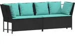 Gartensofa Mit Kissen Schwarz Poly Rattan Vidaxl