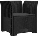 Vidaxl 1-seater Armchair With Cushion Rattan Look Pp Anthracite