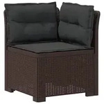 1-sitzer Garten-sofa Mit Kissen Rattan-look Pp Braun Vidaxl