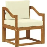 Vidaxl Outdoor Sofa Solid Acacia Wood And Polyester Natural