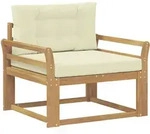 Outdoor Mittelsofa Polyester Wei&szlig; Vidaxl