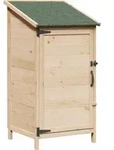 Vidaxl Garden Shed With Roof Natural 59 X 56 X 113.5 Cm Solid Fir Wood