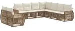 Gartensofa-set 9 Stk. Beige Und Cremewei&szlig; Poly-rattan Vidaxl
